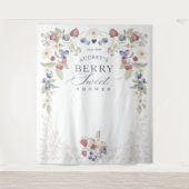 Tenture Berry Baby shower doux Fleurs et baies sauvages (Devant)