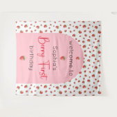 Tenture Berry First Strawberry Anniversaire Contexte (Devant (Horizontal))