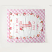 Tenture Berry fraise Premier anniversaire Wavy (Devant (Horizontal))