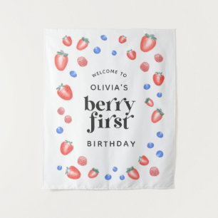 Tenture Berry Premier Anniversaire Bienvenue aux fraises 
