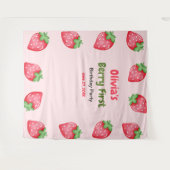 Tenture Berry Premier anniversaire fraise 1er anniversaire (Devant (Horizontal))