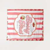 Tenture Berry rose Première fraise Anniversaire Contexte (Devant (Horizontal))