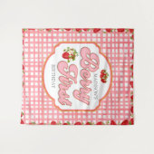 Tenture Berry rose Première fraise rouge Anniversaire (Devant (Horizontal))