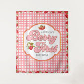 Tenture Berry rose Première fraise rouge Anniversaire (Devant)