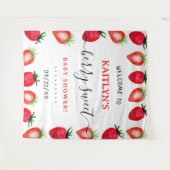 Tenture Berry Sweet Baby shower fraise Bienvenue (Devant (Horizontal))