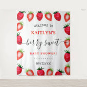 Tenture Berry Sweet Baby shower fraise Bienvenue (Devant)