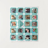 Tenture BEST AMIS Photo Collage Coeur Turquoise avec lumiè (Devant)