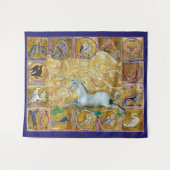 TENTURE BESTIAIRE MÉDIÉVAL LARGE, UNICORN EXÉCUTÉ, ANIMAUX (Devant (Horizontal))