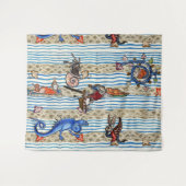 TENTURE BESTIAIRE MÉDIÉVAL, MONSTRES DE MER IMAGINAIRES AN (Devant (Horizontal))