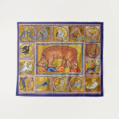 TENTURE BESTIAIRE MÉDIÉVAL, OURS, ANIMAUX FORESTIERS (Devant (Horizontal))