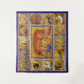 TENTURE BESTIAIRE MÉDIÉVAL, OURS, ANIMAUX FORESTIERS (Devant)