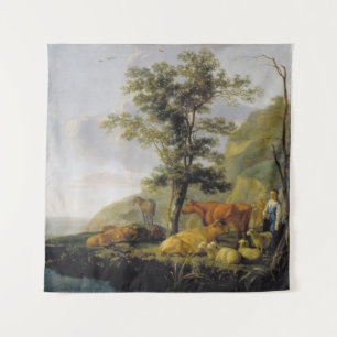 Tenture Bétail près d'une rivière Aelbert Cuyp