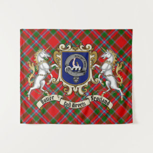 Tenture Beurre Clan Badge & Unicornes avec Tartan