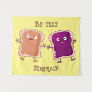 Tenture Beurre d'arachide mignonne et caricature sandwich