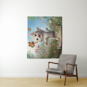 Tenture Beurre de Kitten mignon Bonjour le monde (En situation)