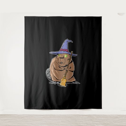 Tenture Bever habillé comme sorcière - Halloween Beaver (Devant)