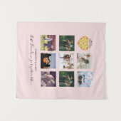 Tenture BFF Photo Collage Cadeaux Dusty rose PIZZA Amis (Devant (Horizontal))