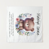 Tenture Bible chrétienne Verse personnalisé Baby Nursery W (Devant (Horizontal))