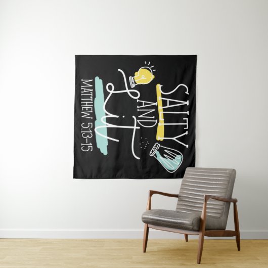 Tenture Bible chrétienne Verse Salty Et Lit Matthew (En situation (horizontale))