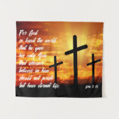 TENTURE BIBLE TRENDY VERSE JOHN 3:16 CADEAU CHRÉTIEN (Devant (Horizontal))