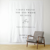 Tenture Bible Verse Elegant Calligraphy Wedding Backdrop  (En situation)