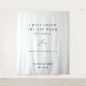 Tenture Bible Verse Elegant Calligraphy Wedding Backdrop  (Devant)