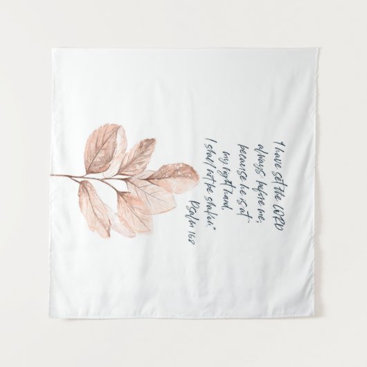 Tenture Bible verset Lord Psalm Leafy Écriture (Devant (Horizontal))