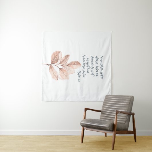 Tenture Bible verset Lord Psalm Leafy Écriture (En situation (horizontale))