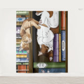 Tenture Bibliothèque de chats de plateau de livres (Devant)