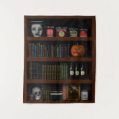 Tenture Bibliothèque Halloween Haunted House (Devant)