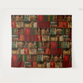 Tenture Bibliothèque magique de Noël du Professeur Darksag (Devant (Horizontal))