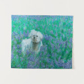Tenture Bichon Frise dans les Bluebonnets (Devant (Horizontal))