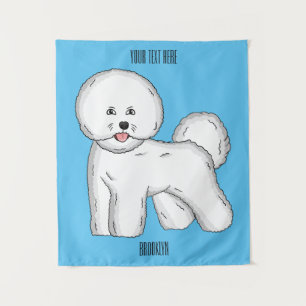 Tenture Bichon frise dog dessin animé