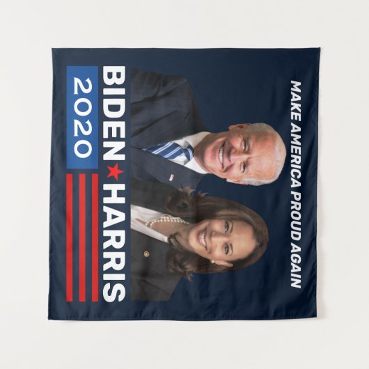 Tenture Biden Harris 2020 Bannières de campagne bleue (Devant (Horizontal))