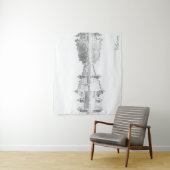 Tenture Biélorussie Mir Castle Cityscape Sketch Tapestry (En situation)