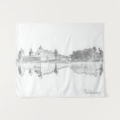 Tenture Biélorussie Mir Castle Cityscape Sketch Tapestry (Devant (Horizontal))