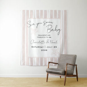 Tenture Bientôt de retour dans la mer Baby Shower Toile de