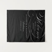 Tenture Bienvenue 25e anniversaire Elégant Script Argent (Devant (Horizontal))
