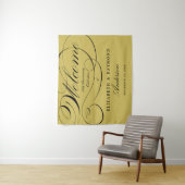 Tenture Bienvenue 50e Anniversaire Écriture Argent Élégant (En situation)