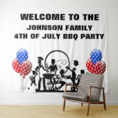 Tenture Bienvenue à 4 juillet soirée BBQ  (En situation (horizontale))
