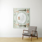 Tenture Bienvenue à la Baby Shower Bois de Sage Vert (En situation)