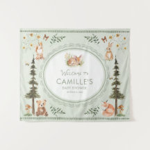 Bienvenue à la Baby Shower Bois de Sage Vert