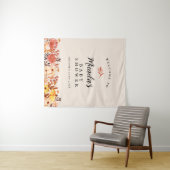 Tenture Bienvenue à la Baby Shower de fleurs sauvages aqua (En situation (horizontale))