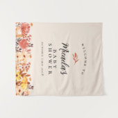 Tenture Bienvenue à la Baby Shower de fleurs sauvages aqua (Devant (Horizontal))