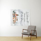 Tenture Bienvenue à la Baby Shower Forêt Animale d'Hiver (En situation (horizontale))