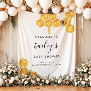 Tenture Bienvenue à la Baby Shower Rustique ROMY Honey Bum