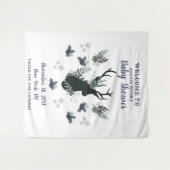 Tenture Bienvenue à la Baby Shower Rustique Tête de Cerf F (Devant (Horizontal))