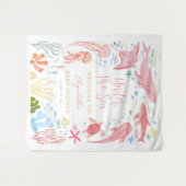 Tenture Bienvenue à la Baby Shower Sous La Mer Fille (Devant (Horizontal))