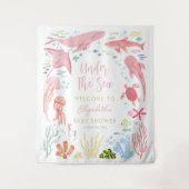 Tenture Bienvenue à la Baby Shower Sous La Mer Fille (Devant)