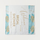 Tenture Bienvenue à la douche de mariage aquarelle du lac (Devant (Horizontal))